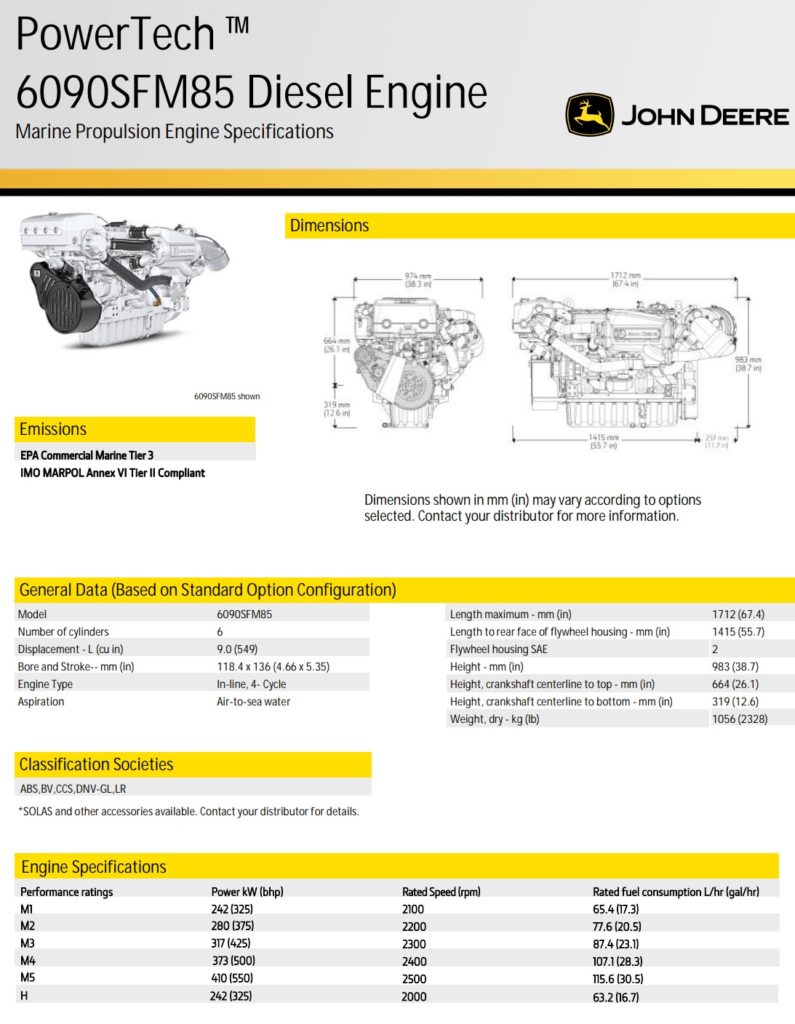 john deere marine diesel engine information