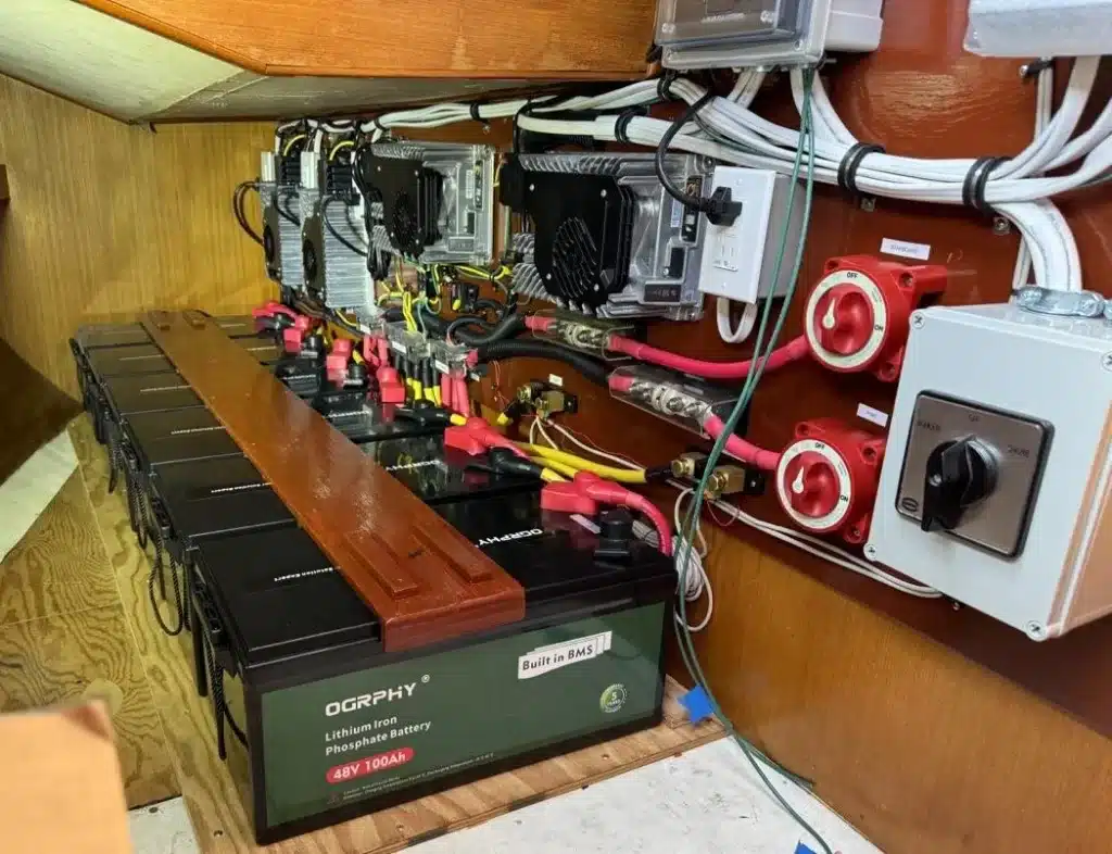 electric sailboat chargers and batteries