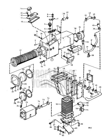 Volvo Penta TAMD40A Cooling system schematic